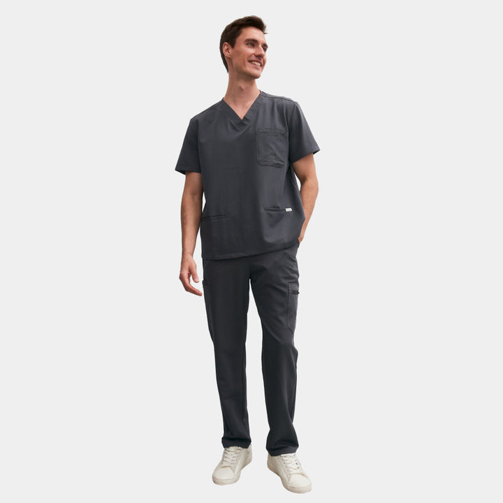 Allscrubs Men's Zen Medical Scrub Set in graphite