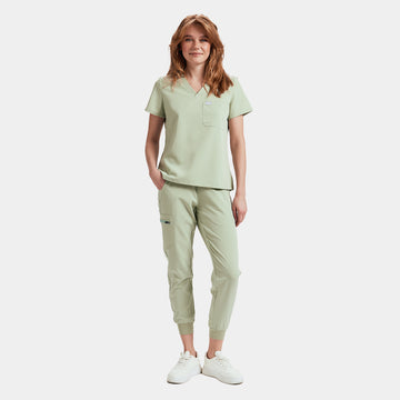 Allscrubs Brave Women's Scrub Set in Matcha Cream – Alternative View