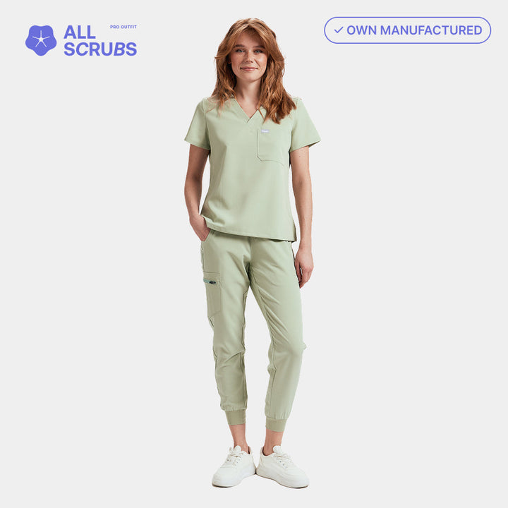 Allscrubs Brave Women's Scrub Set in Matcha Cream – Alternative View