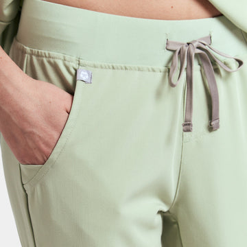 Allscrubs Brave Women's Scrub Pants in Matcha Cream – Waistband View