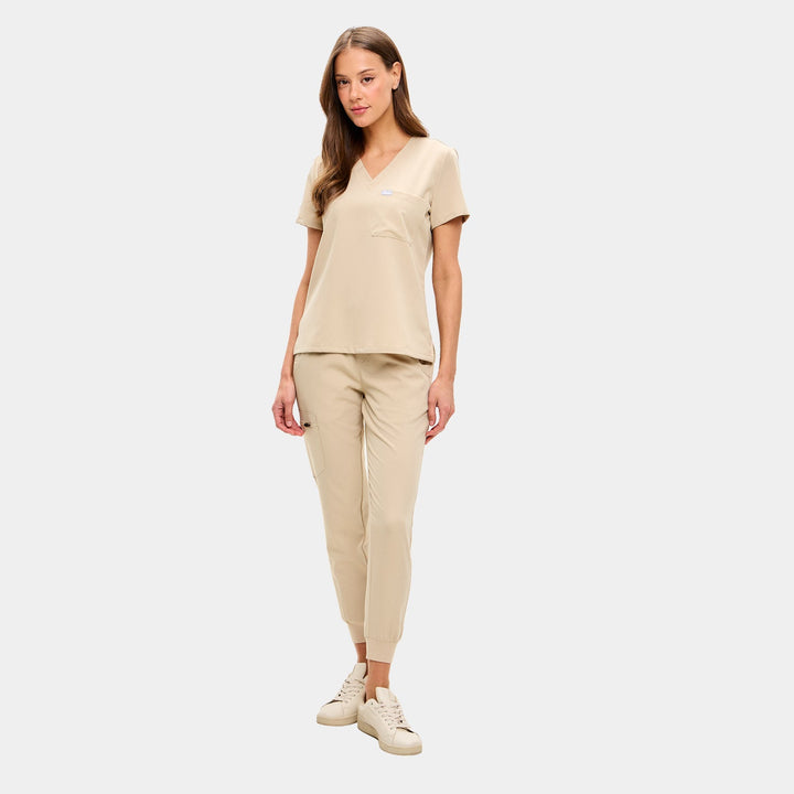 Allscrubs Brave Women's Scrub Set in Latte Beige