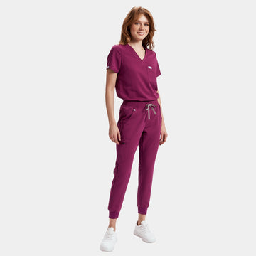 Allscrubs Brave Women's Scrub Set in Wine