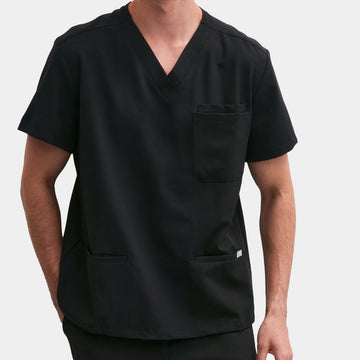 Allscrubs Men’s Zen Scrub Top in black