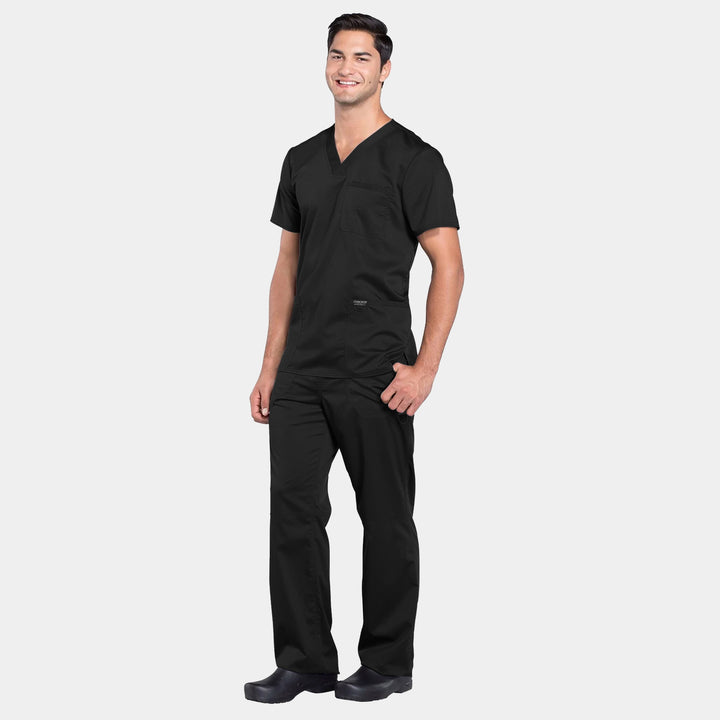 Cherokee Revolution Men’s Scrub Set – WW670 Top and WW140 Pants in Black