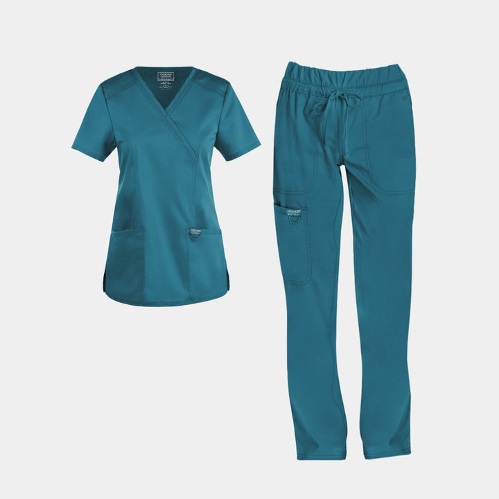 Cherokee Revolution Women's Scrub Set WW610 & WW105 in Caribbean