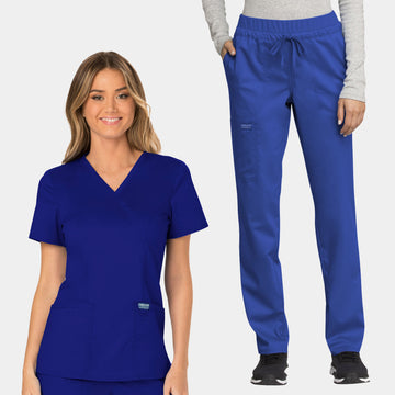 Cherokee Revolution Women's Scrub Set WW610 & WW105 in Galaxy Blue