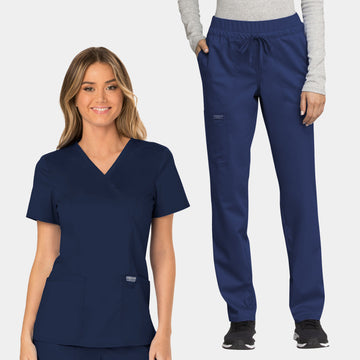 Cherokee Revolution Women's Scrub Set WW610 & WW105 in Navy