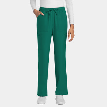 Front view of Cherokee Workwear CK272A Women's Cargo Pants in Hunter Green
