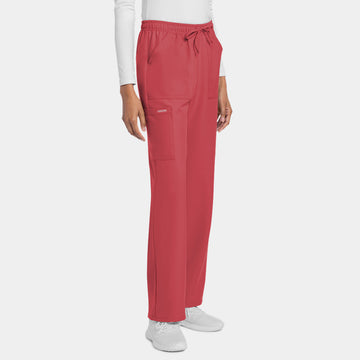Alternative side view of Cherokee Workwear CK272A Women's Cargo Pants in Spiced Coral
