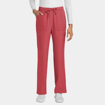 Front view of Cherokee Workwear CK272A Women's Cargo Pants in Spiced Coral