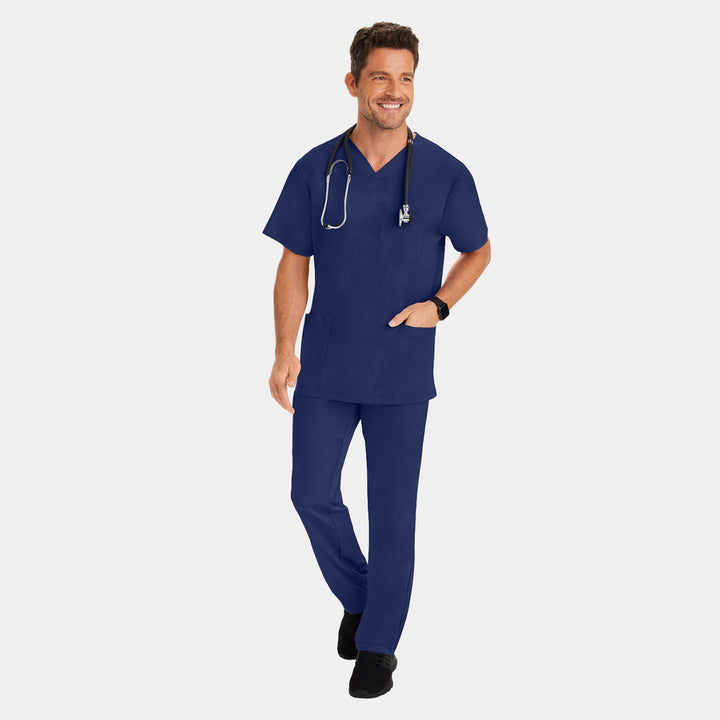Healing Hands Men’s Scrubs Set – Matthew Top and Ryan Pants in Navy
