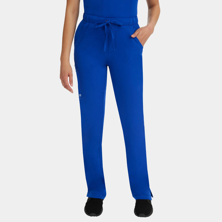 Healing Hands Rebecca women's cargo scrub pants in Galaxy Blue, featuring a drawstring waist and six pockets for functionality and comfort