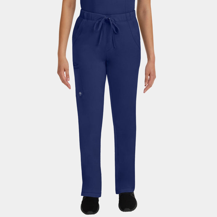 Healing Hands Rebecca women's cargo scrub pants in Navy, featuring a drawstring waist and six pockets for functionality and comfort