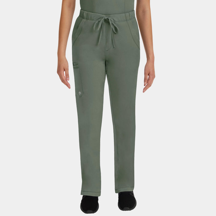 Healing Hands Rebecca women's cargo scrub pants in Olive, featuring a drawstring waist and six pockets for functionality and comfort
