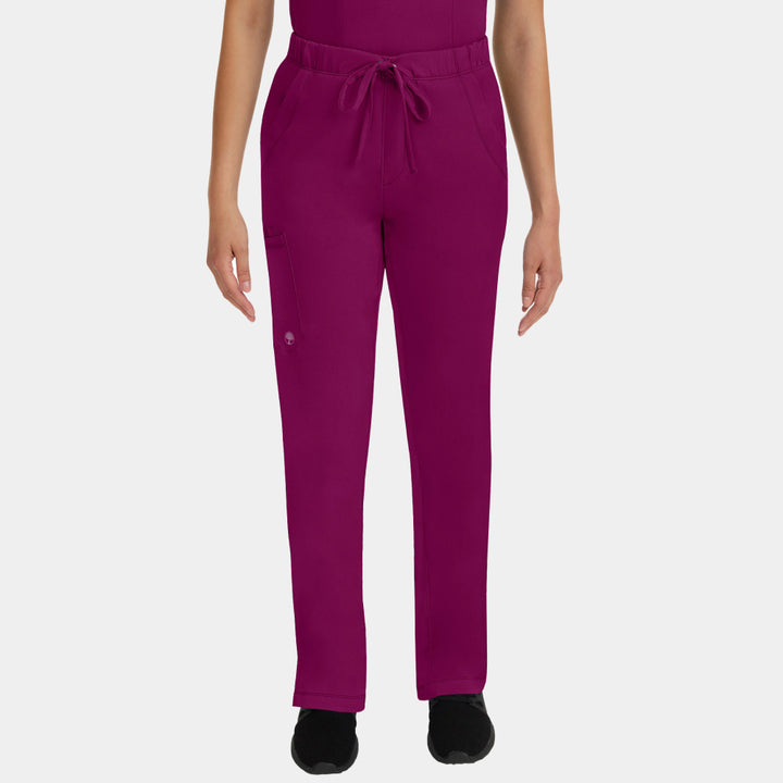 Healing Hands Rebecca women's cargo scrub pants in Wine, featuring a drawstring waist and six pockets for functionality and comfort
