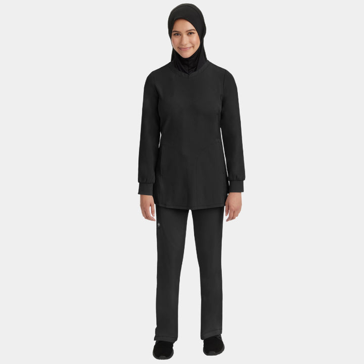 Healing Hands women’s scrub set in Black – sleek and functional medical uniform