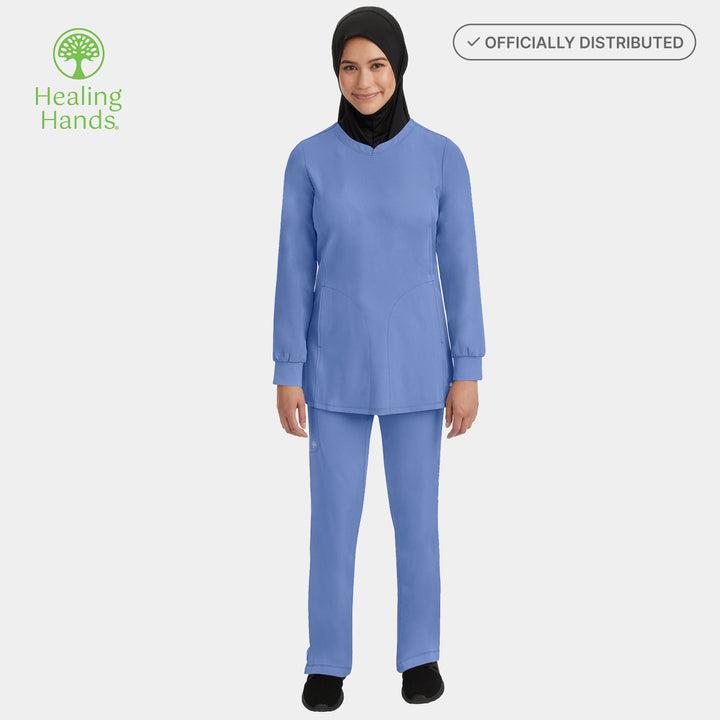 Alternative view of Healing Hands women’s scrub set in Ceil