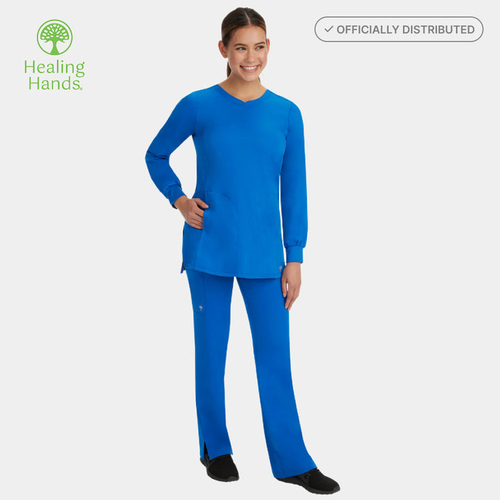 Alternative view of Healing Hands Women’s Scrubs Set in Royal Blue