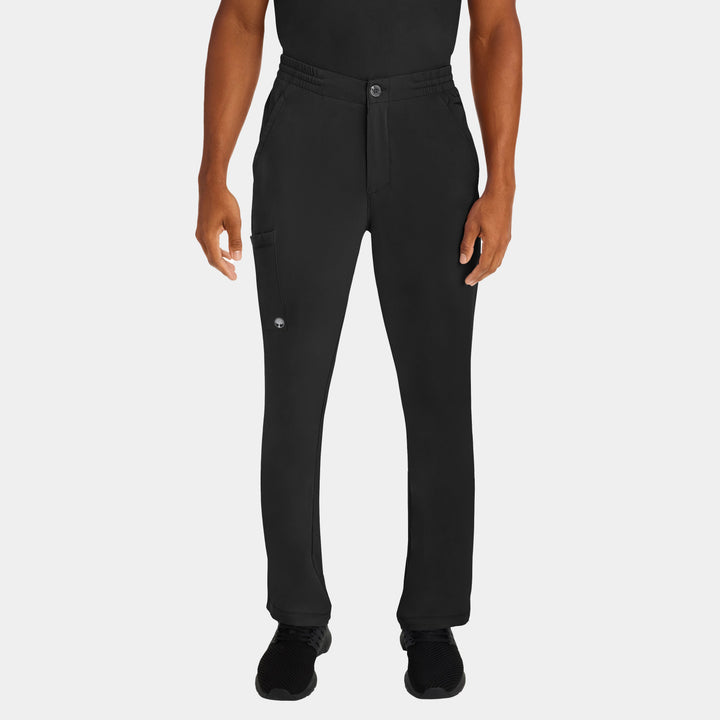 Front view of Ryan men's slim fit scrub pants in Black