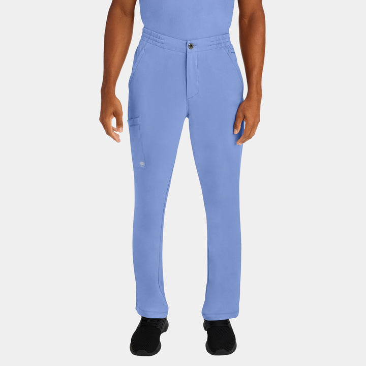 Front view of Ryan men's slim fit scrub pants in Ceil