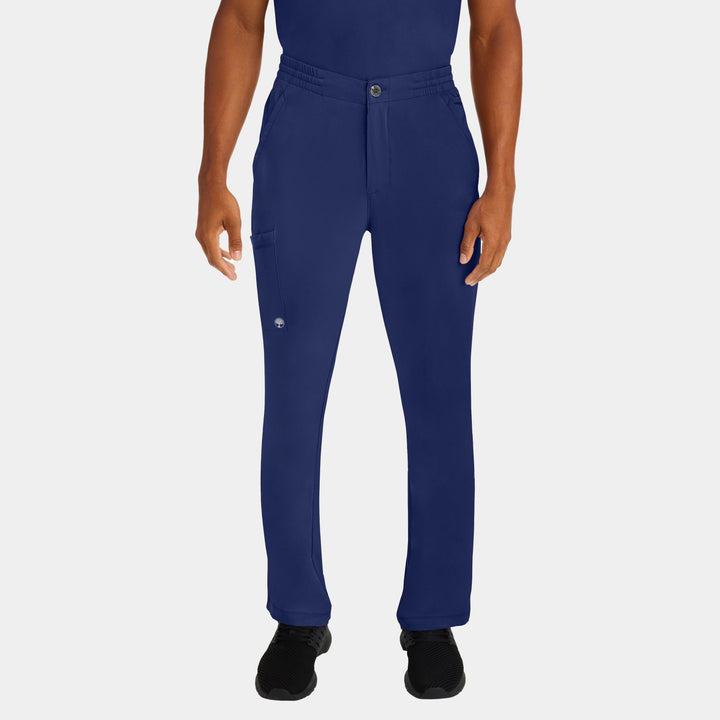 Front view of Healing Hands Ryan men's slim fit scrub pants in navy